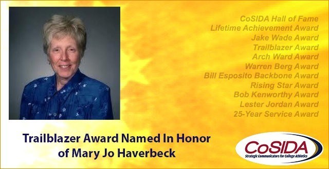 CoSIDA Trailblazer Award to be Named for Mary Jo Haverbeck